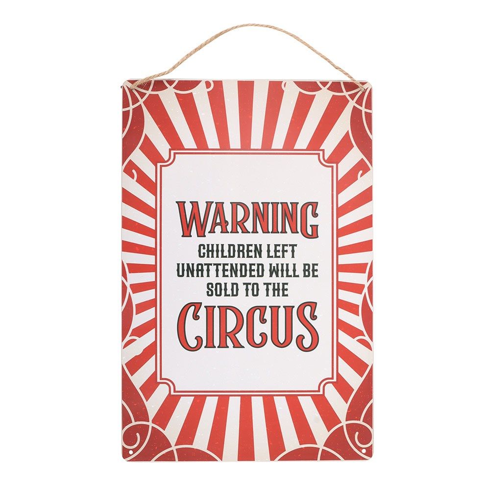 Something Different - Circus Warning Metal Metallwand Zeichen - Rot/Weiß